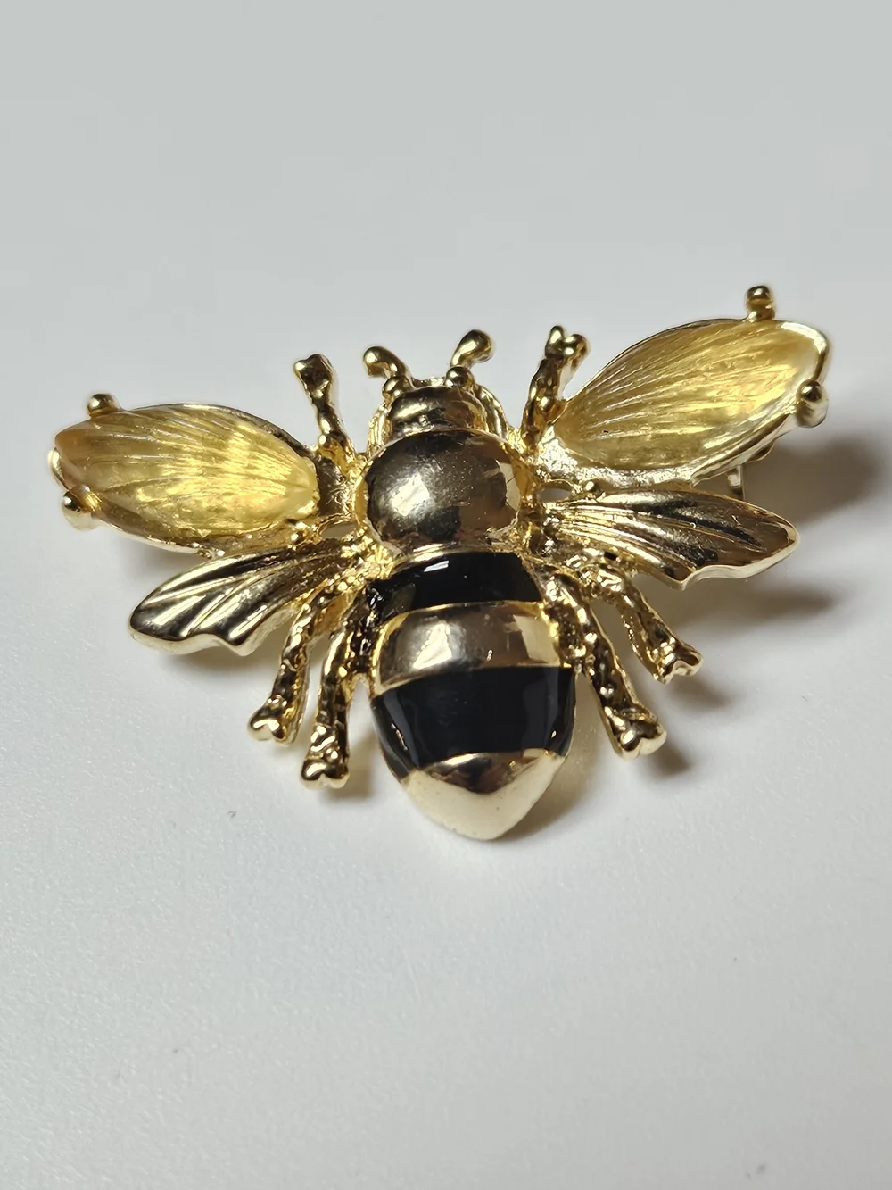 Napier Gold and Black Bee Pin Brooch